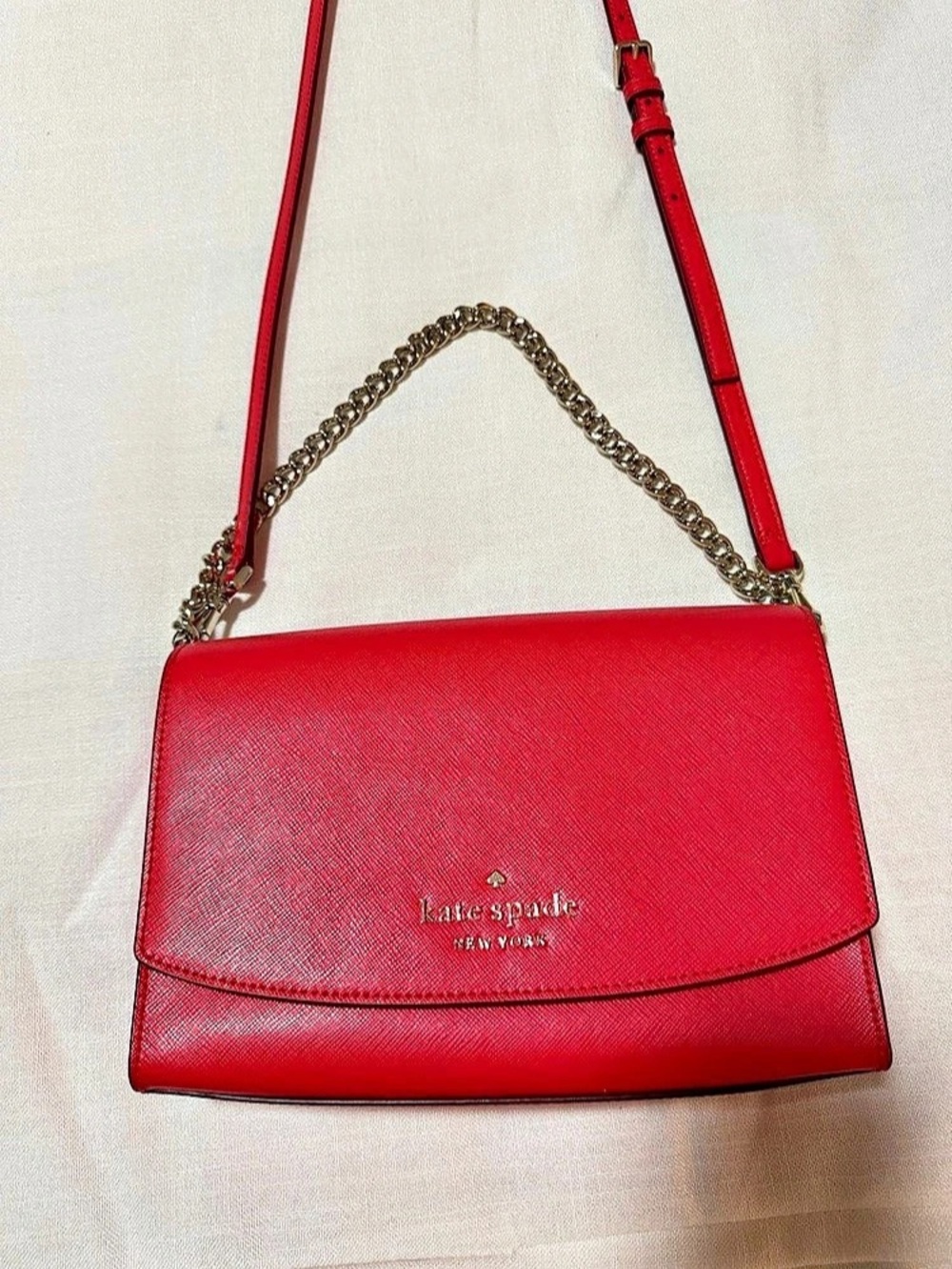 Kate Spade pink/Red Chain Strap Crossbody Bag